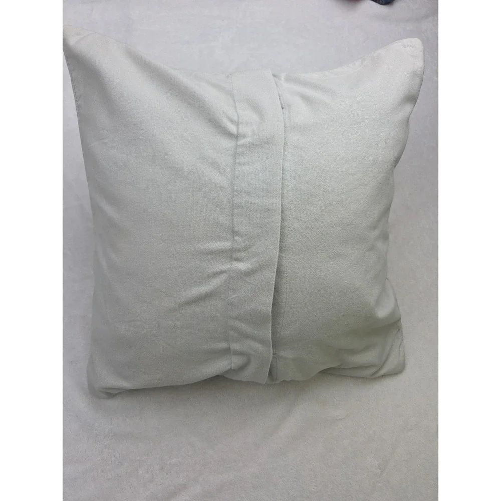 Pottery Barn Throw Pillow Embroidered Fish Shells 2012 18x18